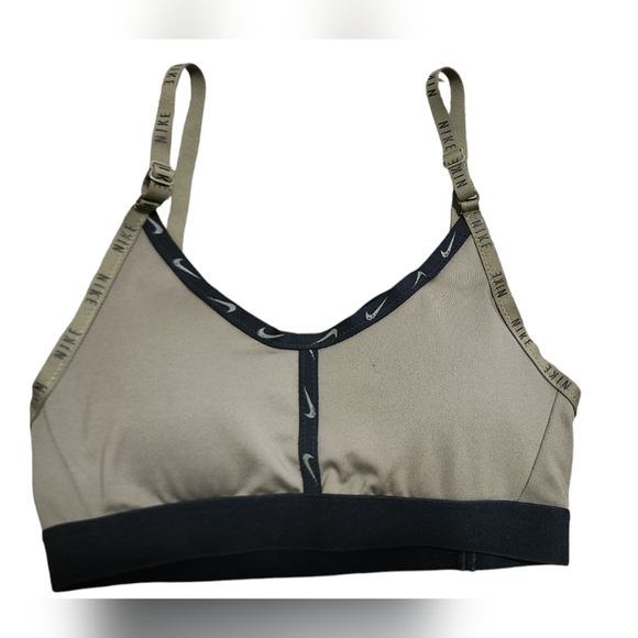 NikeIndy Logo-Tape Sports Bra olive green - Picture 4 of 6